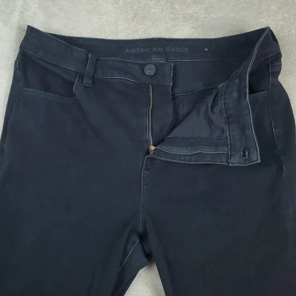 American Eagle Jeans Womens 16 Black High Rise The Dream Jean Skinny Stretch - Picture 4 of 14